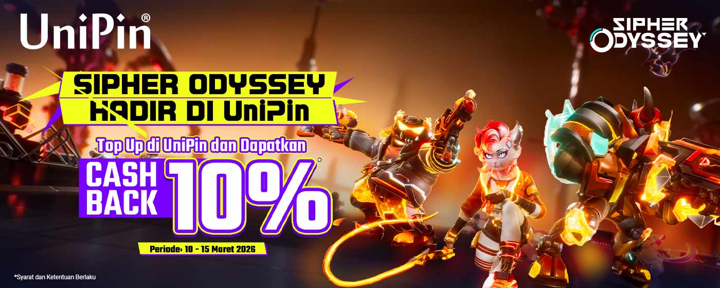 Sipher Odyssey Hadir di UniPin! Top Up Sekarang, Dapatkan Cashback 10%*